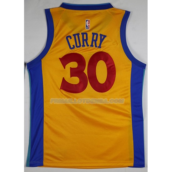 Maillot Basket Golden State Warriors Stephen Curry 2017-18 30 Jaune